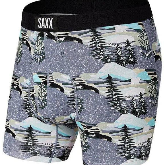 NWT Saxx Ultra Boxer Briefs Relaxed Fit - Grey The Hills Are Alive Size Medium - Picture 1 of 6